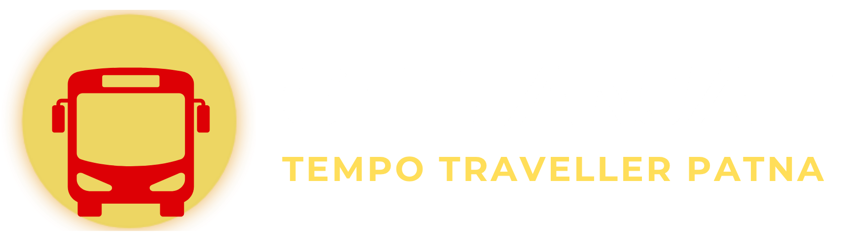 Geetanjali Tempo Traveller Patna logo featuring a red bus icon inside a yellow circle, with bold white and yellow text representing the brand name and service.